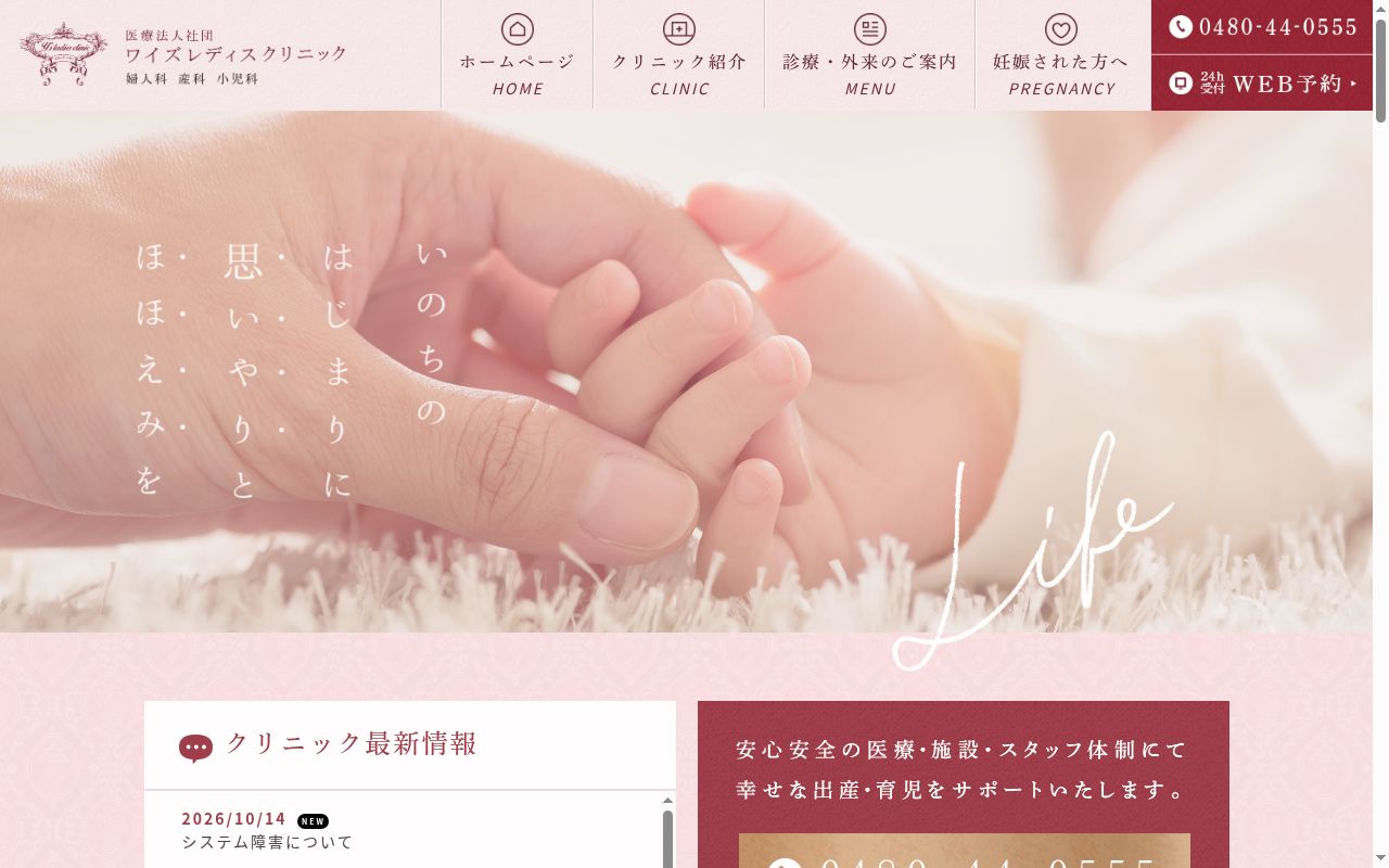 医療法人社団ワイズレディスクリニックの公式サイトのスクリーンショット