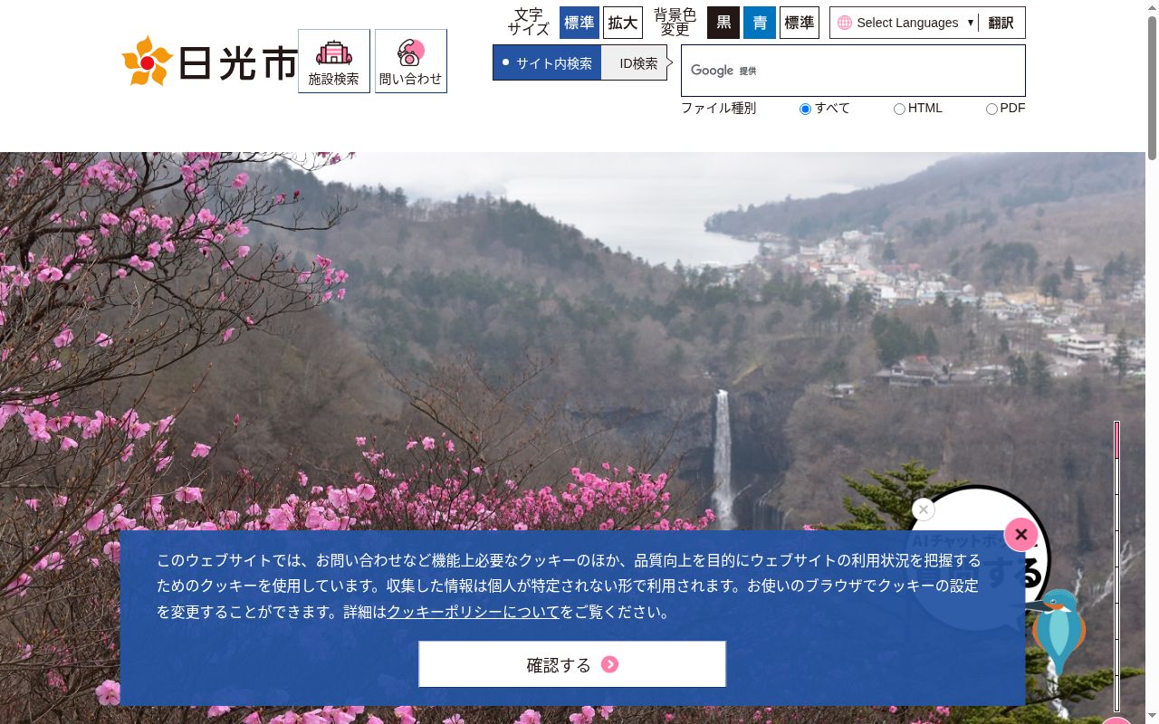 日光市立休日急患こども診療所の公式サイトのスクリーンショット