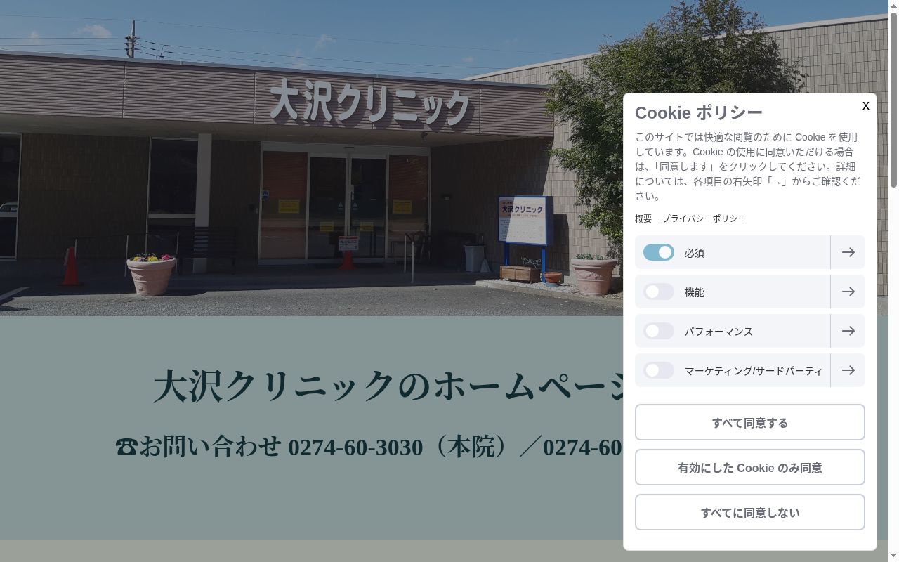 医療法人恵愛会大沢クリニックなんもく分院の公式サイトのスクリーンショット